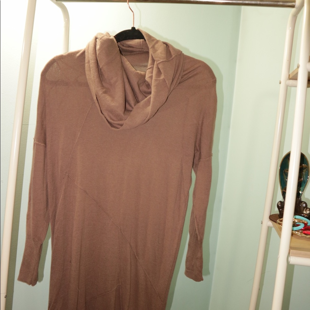 Brown Long Neck Dress